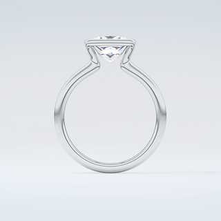2.0 CT Princess Cut Half Bezel Moissanite Engagement Ring 14