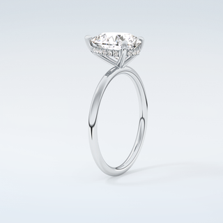 2.0 CT Pear Cut Hidden Halo Moissanite Engagement Ring 18