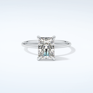 2.0 CT Radiant Cut Hidden Halo Moissanite Engagement Ring 13