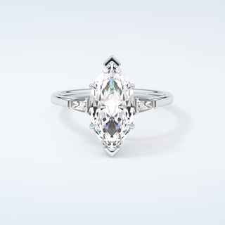2.0 CT Marquise Cut Three Stone Moissanite Engagement Ring 13