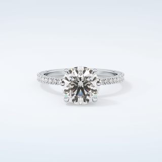 2.0 CT Round Cut Pave Hidden Halo Moissanite Engagement Ring 13