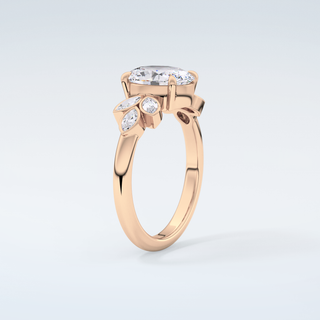 1.25 CT  Oval Cut Cluster Style Moissanite Engagement Ring 12