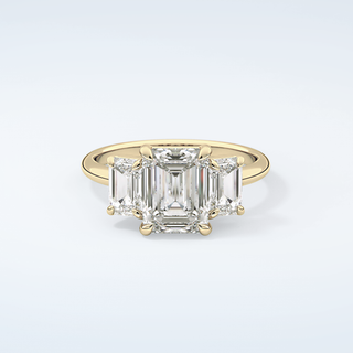2.0 CT Emerald Cut Three Stone Moissanite Engagement Ring 1