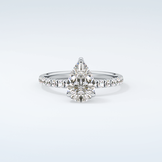 1.5 CT Pear Cut Pave Moissanite Engagement Ring 13