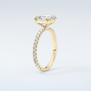 2.0 CT Asscher Cut Pave Style Moissanite Engagement Ring 6