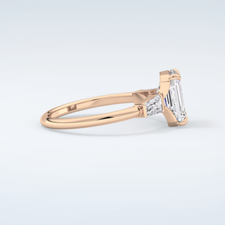 2.0 CT Emerald Cut Three Stone Moissanite Engagement Ring 10