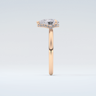 2.0 CT Pear Cut Hidden Halo Moissanite Engagement Ring 11