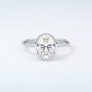 1.5 CT Oval Cut Bezel Style Moissanite Engagement Ring 13