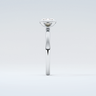 2.0 CT Emerald Cut Half Bezel Moissanite Engagement Ring 17