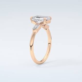 2.0 CT Emerald Cut Three Stone Moissanite Engagement Ring 12