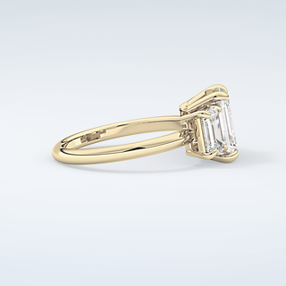 2.0 CT Emerald Cut Three Stone Moissanite Engagement Ring 4