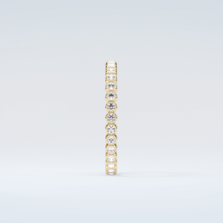 0.7 TCW Round Shaped Moissanite Wedding Band 5