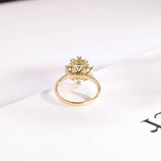 Stunning 1.0 - 2.0 CT Emerald Moissanite Engagement Ring With Cluster Design 9