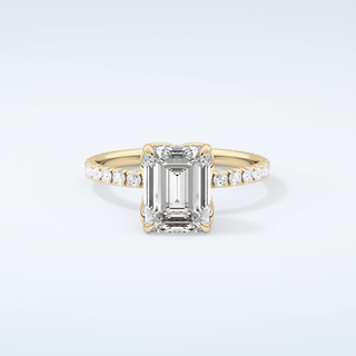 1.75 CT Emerald Cut Pave Moissanite Engagement Ring 1