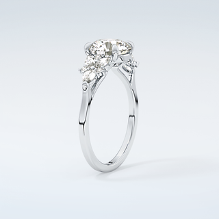 2.0 CT Round Cut Cluster Style Moissanite Engagement Ring 18