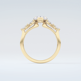 2.0 CT  Pear Cut Cluster Moissanite Engagement Ring 2