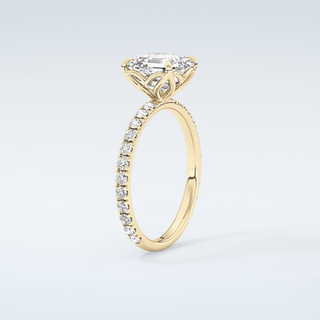 1.5 CT Asscher Cut Pave Moissanite Engagement Ring 6