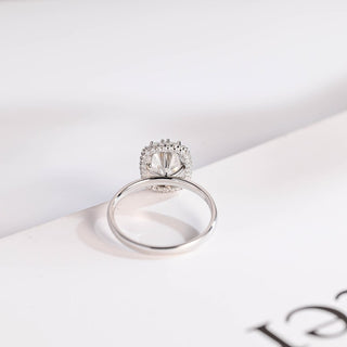 Stunning 1.0 - 2.0 CT Elongated Cushion Moissanite Engagement Ring With Halo Design 5