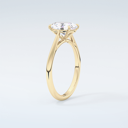 2.0 CT Oval Cut Solitaire Moissanite Engagement Ring