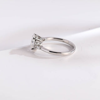 Stunning 1.0 - 2.0 CT Oval Moissanite Engagement Ring with Cluster Design 9