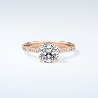 2.0 CT Cushion Cut Pave Style Moissanite Engagement Ring 7