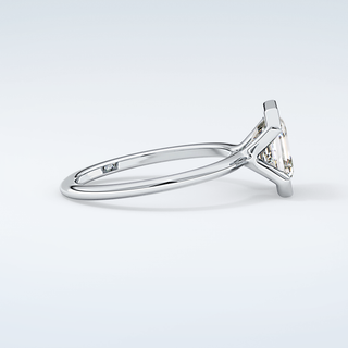 2.0 CT Asscher Cut Half Bezel Moissanite Engagement Ring 16