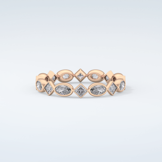 0.72 TCW Oval & Princess Shaped Moissanite Wedding Band 10