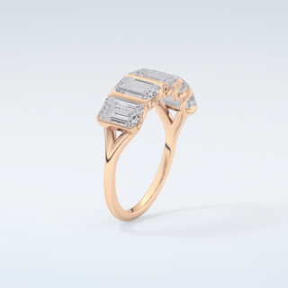 2.5 TCW Emerald Shaped Moissanite Wedding Band 12