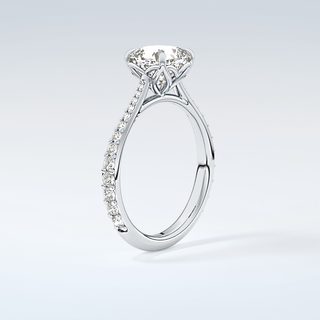 2.0 CT Cushion Cut Pave Style Moissanite Engagement Ring 18