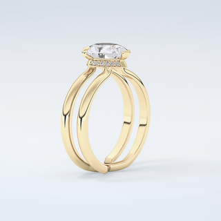 2.0 CT Pear Cut Double Shank Style Moissanite Engagement Ring 6