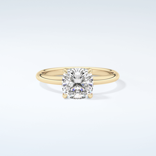 2.0 CT Cushion Cut Solitaire Moissanite Engagement Ring