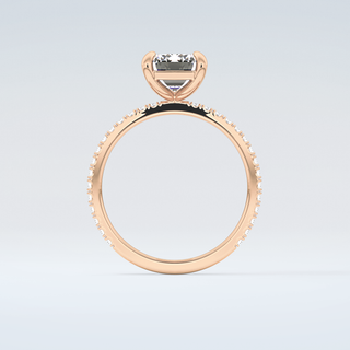 2.0 CT Emerald Cut Pave Moissanite Engagement Ring 8