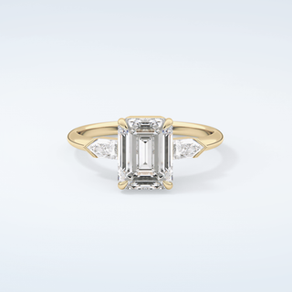 2.0 CT Emerald Cut Three Stone Moissanite Engagement Ring 1