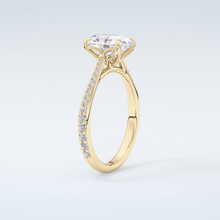 1.5 CT Oval Cut Pave Style Moissanite Engagement Ring 6