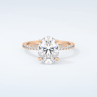 2.0 CT Oval Cut Pave Moissanite Engagement Ring 7