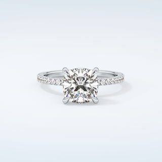 2.0 CT Cushion Cut Pave Moissanite Engagement Ring 13