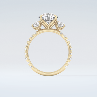 1.5 CT Round Cut Three Stone Moissanite Engagement Ring 2