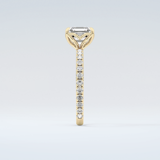 1.5 CT Asscher Cut Pave Moissanite Engagement Ring 5