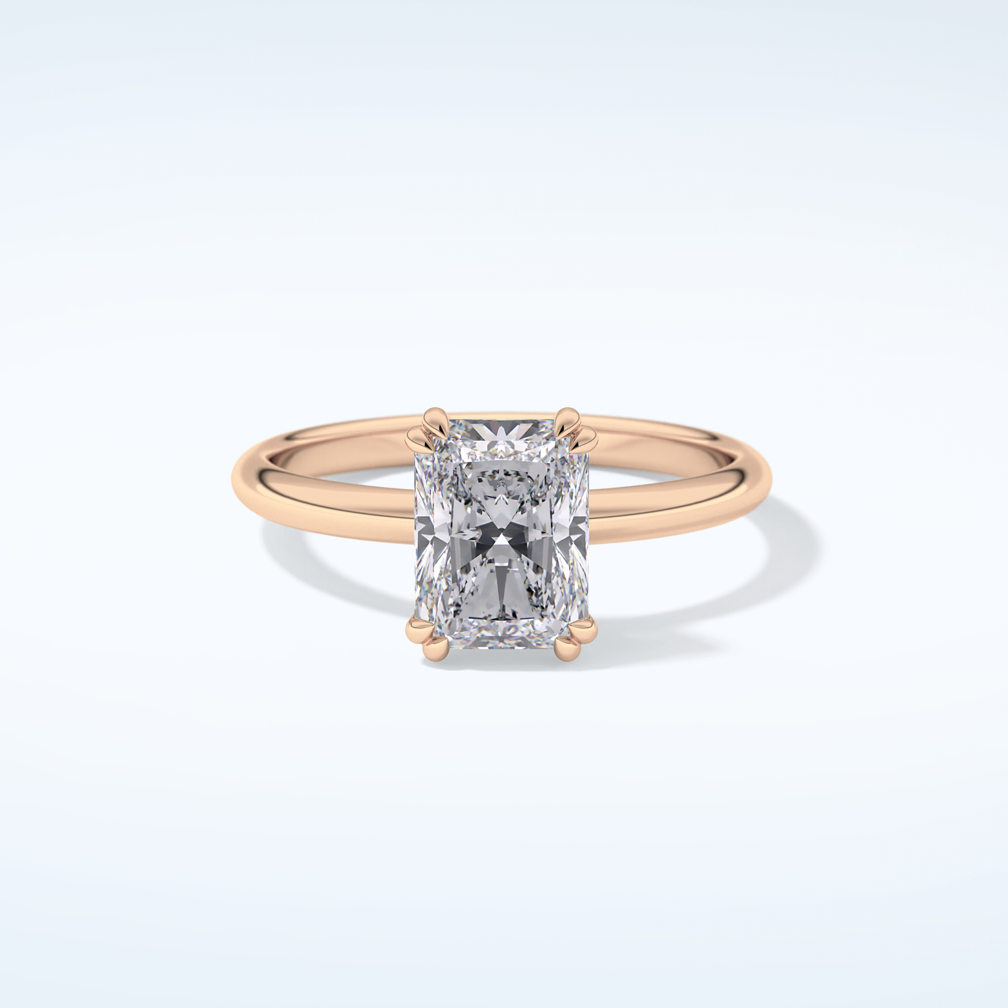 2.0 CT Radiant Cut Solitaire Style Moissanite Engagement Ring