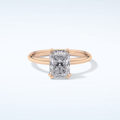 2.0 CT Radiant Cut Solitaire Style Moissanite Engagement Ring