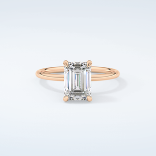 2.0 CT Emerald Cut Hidden Halo Moissanite Engagement Ring 7