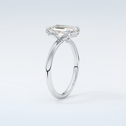 2.0 CT Emerald Cut Solitaire Moissanite Engagement Ring