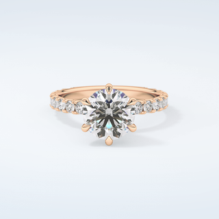 2.0 CT Round Cut Pave Moissanite Engagement Ring 7