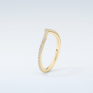 0.74 TCW Round Cut V Shaped Moissanite Wedding Band 6