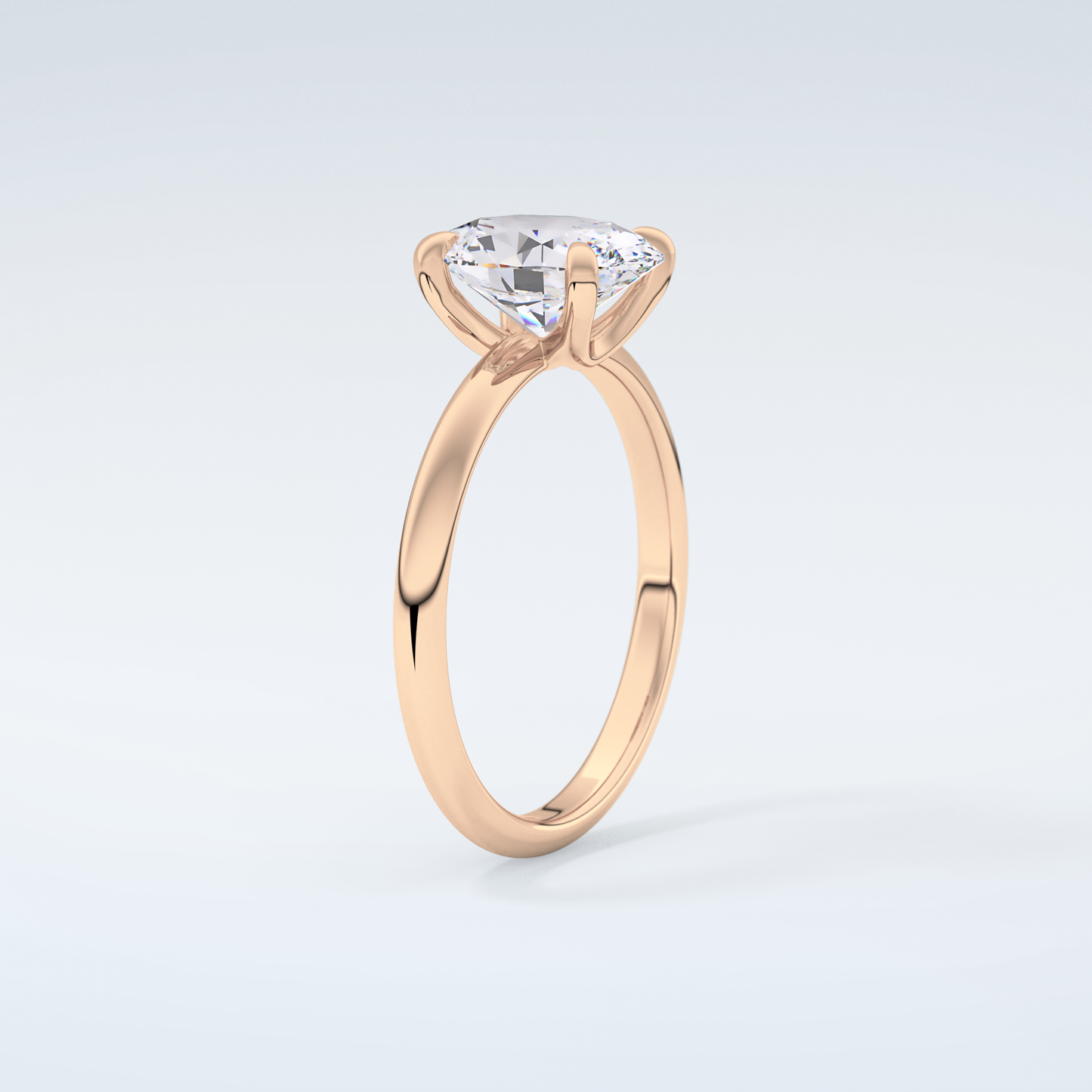 2.0 CT Oval Cut Solitaire Moissanite Engagement Ring