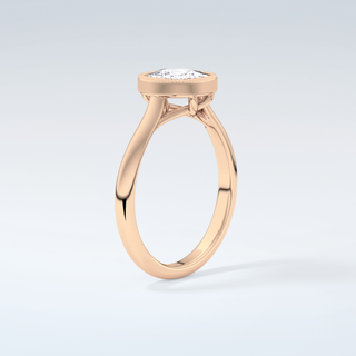 1.5 CT Cushion Cut Bezel Style Moissanite Engagement Ring 12