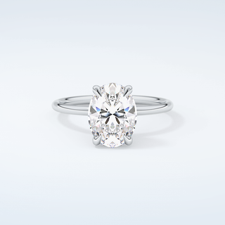 2.0 CT Oval Cut Hidden Halo Moissanite Engagement Ring 13