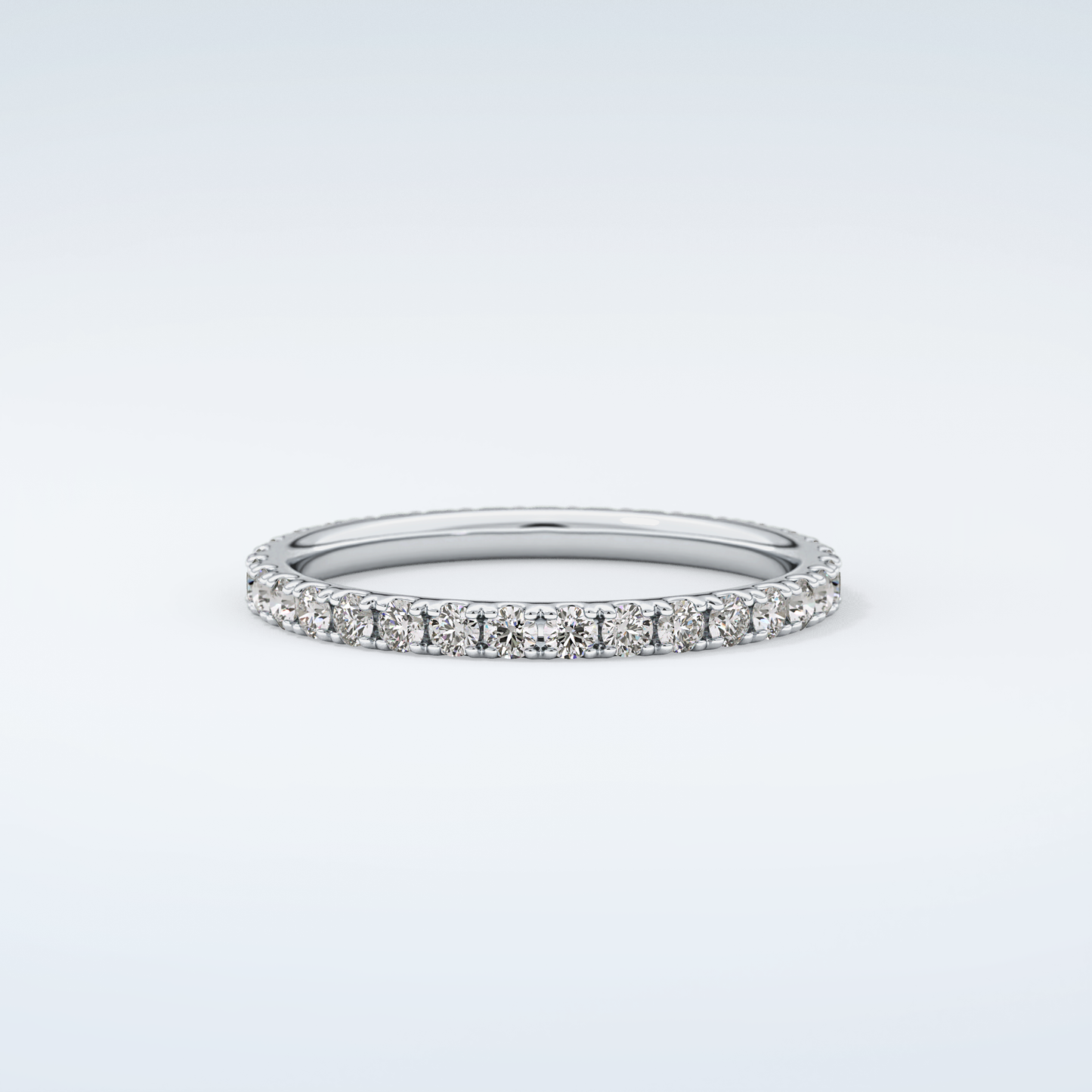 0.74 TCW Round Shaped Moissanite Wedding Band