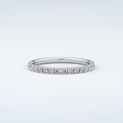 0.74 TCW Round Shaped Moissanite Wedding Band