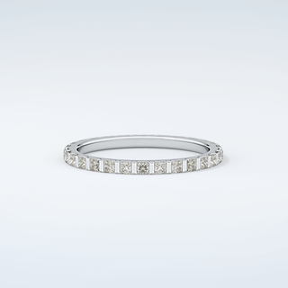 0.54 TCW Princess Shaped Moissanite Wedding Band 16